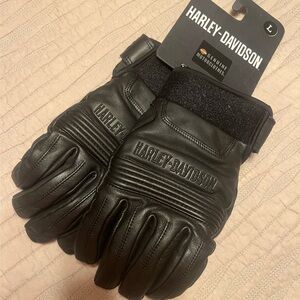 Harley-Davidson Black Leather Riding Gloves